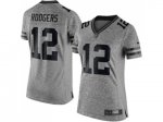 women nike nfl green bay packers #12 aaron rodgers gridiron gray limited jerseys