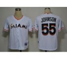 mlb florida marlins #55 johnson white cheap jerseys
