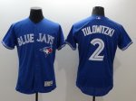mlb toronto blue jays #2 troy tulowitzki majestic blue flexbase authentic collection jerseys