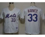 mlb new york mets #33 harvey cream jerseys [blue strip]