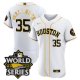 Men's Houston Astros #35 Justin Verlander White Gold Stitched World Series Flex Base Jersey