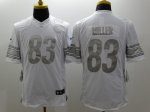 Nike pittsburgh steelers #83 Heath Miller game White Platinum Je