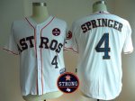 Men Houston Astros #4 George Springer With Houston Astros Strong Patch MLB Jersey