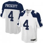 Men's Nike Dallas Cowboys #4 Dak Prescott White Throwback Alternate Game NFL Jerseys