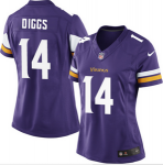 Women Minnesota Vikings #14 Stefon Diggs Purple Nike NFL Game Jerseys