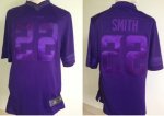 nike nfl minnesota vikings #22 smith purple [drenched limited]