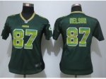 women nike nfl green bay packers #87 nelson green strobe jerseys