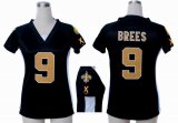 nike women nfl new orleans saints #9 brees black jerseys [draft