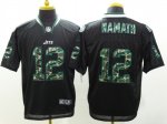 Nike New York Jets #12 Joe Namath Black jerseys [Elite Camo Fash