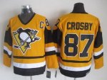 Mitchell & Ness Men Pittsburgh Penguins #87 Sidney Crosby Yellow Stitched NHL Jersey