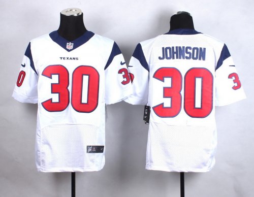 Men\'s Houston Texans #30 Kevin Johnson White Elite NIKE NFL Jerseys