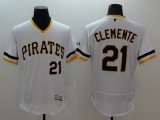 mlb pittsburgh pirates #21 roberto clemente majestic white flexbase authentic collection cooperstown jerseys