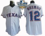 2010 World Series Patch Texas Rangers #12 Guzman white