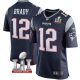 Men's NIKE NFL New England Patriots #12 Tom Brady Navy Blue Super Bowl LI Bound Game Jersey