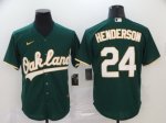Men's Oakland Athletics #24 Rickey Henderson Dark Green 2020 Stitched Baseball Jersey
