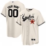Custom Houston Astros Cream Cartus Jack Vapor Premier Cool Base Stitched Jersey
