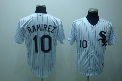 Baseball Jerseys chicago white sox ramirez #10 white(black strip