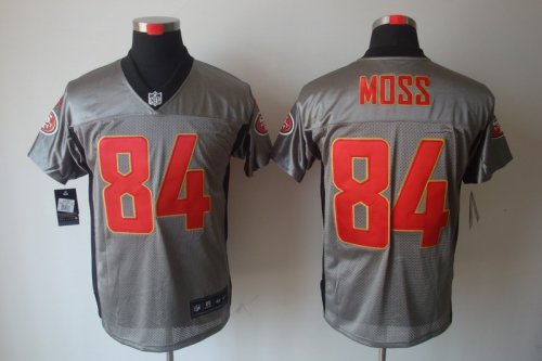 nike nfl san francisco 49ers #84 moss elite grey [shadow]