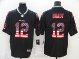 Football Tampa Bay Buccaneers #12 Tom Brady Stitched Black USA Flag Rush Limited Jersey