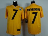 nike nfl pittsburgh steelers #7 roethlisberger yellow jerseys [g