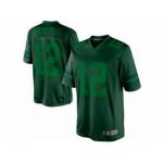 nike nfl green bay packers #12 aaron rodgers green [drenched lim