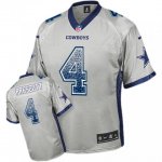 Men's Nike Dallas Cowboys #4 Dak Prescott Grey Drift Fashion Elite NFL Jerseys
