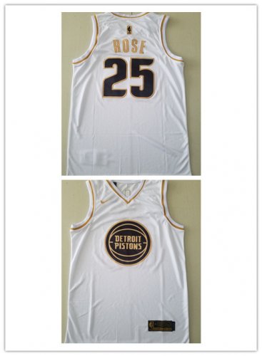 Basketball Men\'s Detroit Pistons White 2019-20 Golden Edition Jersey