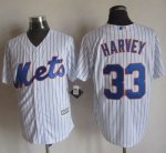 mlb jerseys new york mets #33 Matt Harvey White(Blue Strip) New
