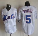 mlb jerseys new york mets #5 Wright White(Blue Strip)