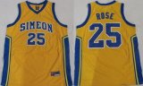 Simeon Vocational High School #25 Derrick Rose Yellow Jersey