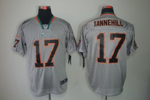 nike nfl miami dolphins #17 tannehill elite grey [lights out]