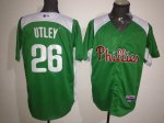 mlb jerseys philadephia phillies #26 utley green jersey