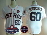 Men Houston Astros #60 Dallas Keuchel White 2017 World Series Champions And Houston Astros Strong Patch MLB Jersey