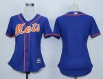 women mlb new york mets blank blue majestic cool base jerseys [orange number]