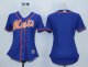 women mlb new york mets blank blue majestic cool base jerseys [orange number]