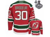 nhl new jersey devils #30 brodeur red and green [2012 stanley cu