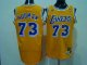 Basketball Jerseys los angeles lakers #73 rodman m&n yellow[swin