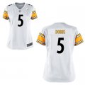 Women NFL Pittsburgh Steelers #5 Josh Dobbs Nike White 2017 Draft Pick Game Jersey