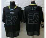 nike nfl green bay packers #27 lacy black [Elite lights out]
