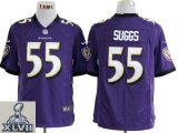 2013 super bowl xlvii nike baltimore ravens #55 suggs Purple [ga