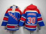 youth nhl new york rangers #30 lundqvist blue [pullover hooded s