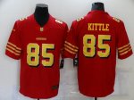 New Football San Francisco 49ers #85 George Kittle Fashion Red Gold Jersey