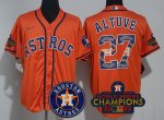 Men Houston Astros #27 Jose Altuve Orange Team Logo Fashion Stitched 2022 World Series Champions Patch Baseball Jerseys
