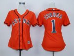 women mlb houston astros #1 carlos correa orange majestic cool base jerseys