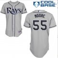 mlb jerseys tampa bay rays #55 moore grey(cool base)cheap jersey