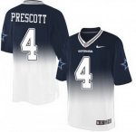 Men's Nike Dallas Cowboys #4 Dak Prescott Navy Blue White Fadeaway Fashion Elite NFL Jerseys