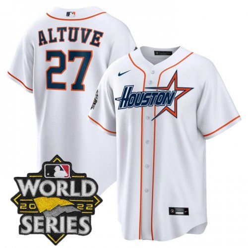 Men\'s Houston Astros #27 Jose Altuve World Series Stitched White Special Cool Base Jersey