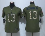 Women NFL New York Giants #13 Odell Beckham Jr Nike Green Salute To Service Limited Jerseys