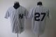 mlb jerseys new york yankees #27 white(black stripe) cheap jerse