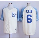 mlb kansas city royals #6 lorenzo cain cream exclusive vintage jerseys